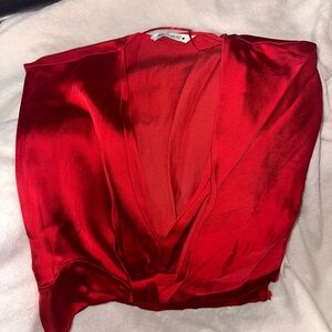 Zara silk red crop top.